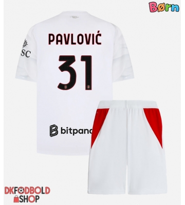AC Milan Strahinja Pavlovic #31 Udebanesæt Børn 2026-27 Kort ærmer (+ korte bukser)